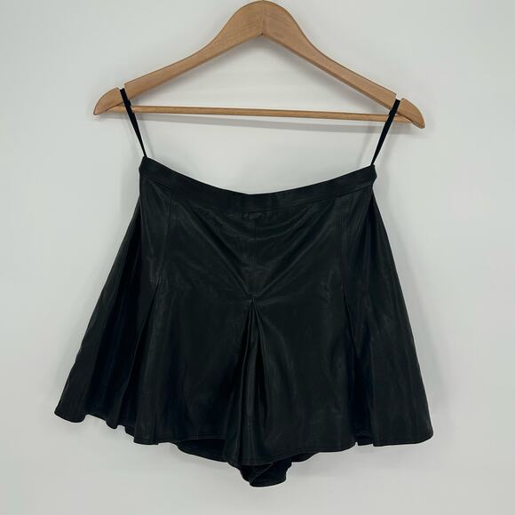 Haute Hippie Black Leather Skort – Size Small - Picture 1 of 8